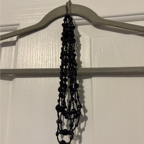 Chicos Black Travelers asymmetric hem dress with bonus necklace.  Size 3 - Picture 7 of 8